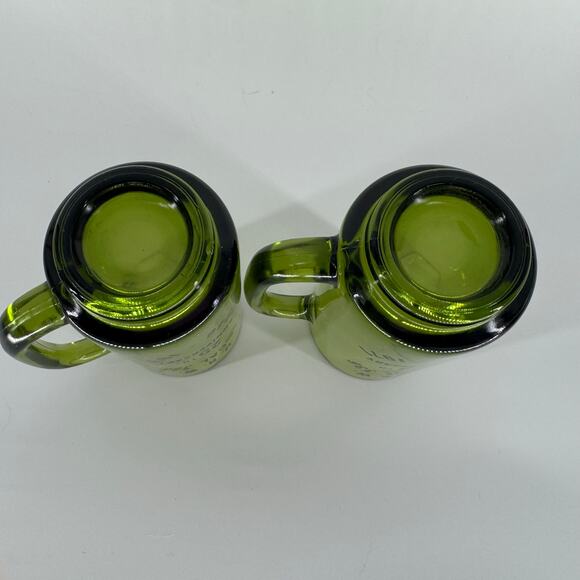 Vintage U.R.W. Local 336 25th Anniversary Green Glass Beer Mugs 1971 Pair - Picture 3 of 5